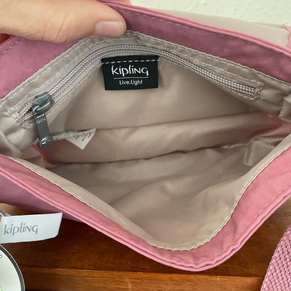 Kipling Sabian Crossbody Bag Sweet Pink Mauve Monkey Charm NWT - Picture 11 of 16